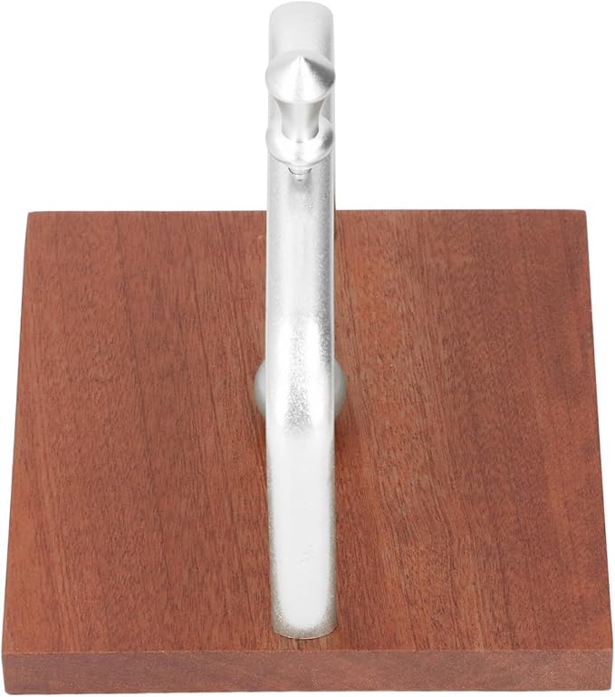 GOWENIC Table Napkin Holder with Lifting Ball, Solid Wood Napkin Rack, Metal Dispenser for Home Restaurant Coffee Shop (Silver)