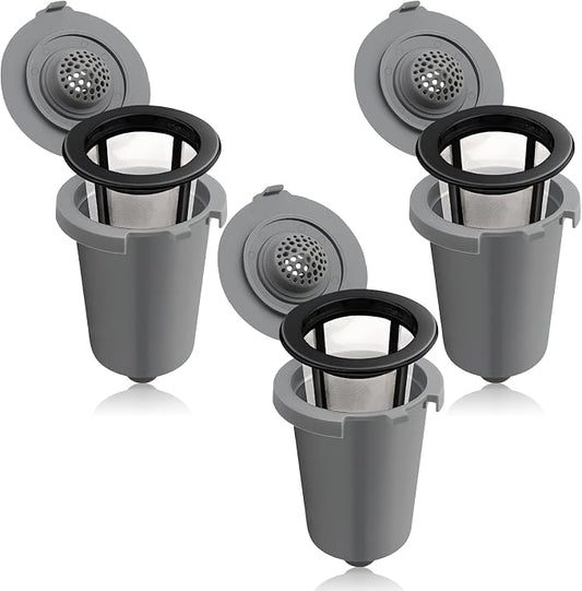 Replacement Parts Grey Reusable Filter Cup, Compatible with Cuisinart Single Serve Coffee Makers 3 Pack