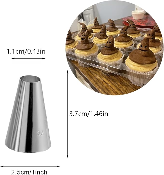 2A Piping Tip 3 Pcs,Large Round Plain Icing Tip for Macarons Filling,Large Swirls, Dots, Bold Border,Choix Pastry or Frosting,Meringue Cookies