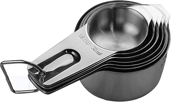 7 Piece Professional Grade Stainless Steel Measuring Cups Set By i Kito