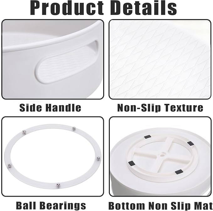 Lazy Susan Turntable 8.66 in 360 ° Rotates Multipurpose Round Turntable for Cabinet, Pantry, Kitchen, Countertop, Fridge, Bathroom Organizer (Small)