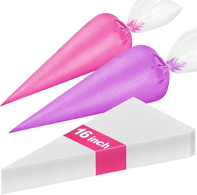 16 Inch Piping Bag Disposable, 100 Pcs Large Pastry Bags, Icing Frosting Bags for Cake, Cream Frosting and Cookie Decoration