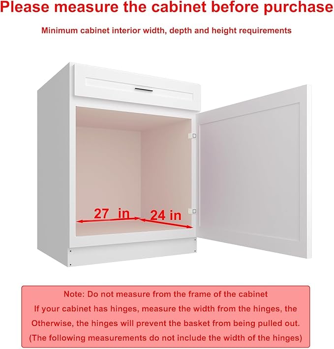 Wooden Soft Close Pull out Cabinet Organizer 26" D x 4.3" H, Heavy Duty Slide Out Drawers Pull-Out Home Organizers for Kitchen Cabinets (2 tier-26 * 21 in)