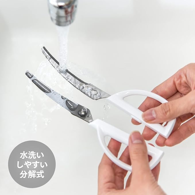 Kai Kai House Select DH2051 Kitchen Scissors, Disassembly, Curved Case, White