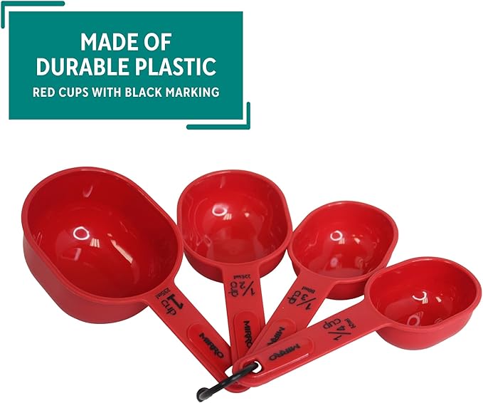MIRRO 4pc Nested Measuring Cups Set, Red