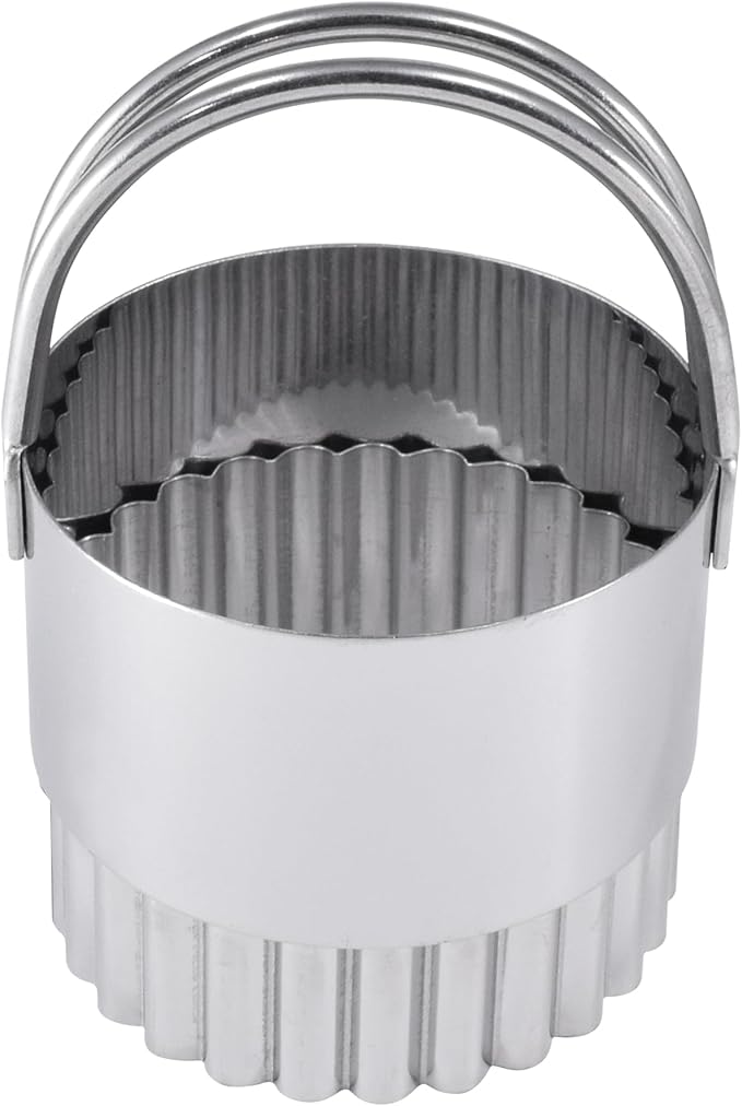 R&M International Stainless Steel 2" Round Fluted Biscuit Cutter with Handle, 1-Piece