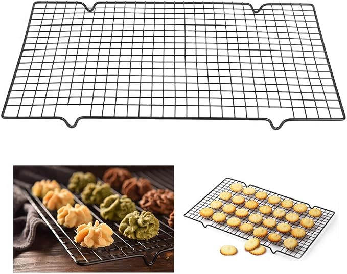 Stainless Steel Cooling Rack, Nonstick Grill Grid Baking Net for Barbecue Cookies Cakes,15.9x10x0.8in