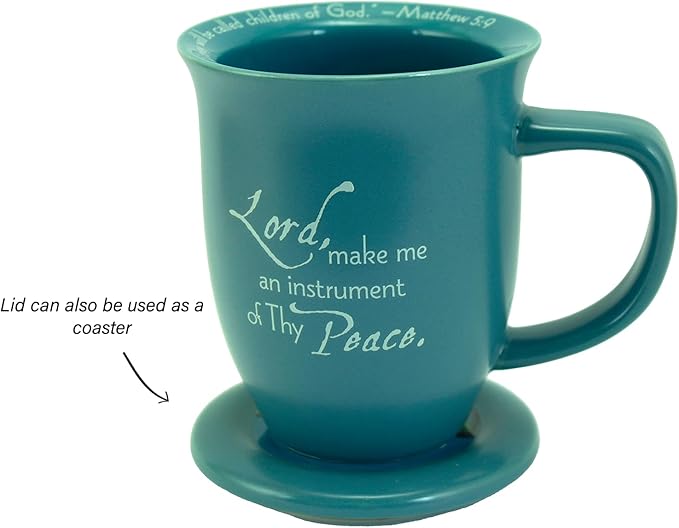 Abbey Gift Ceramic St. Francis Mug and Coaster Set, 4 by 4.38",56472T