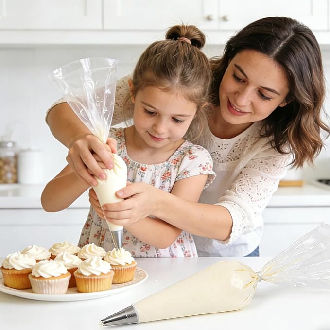 16 Inch Piping Bag Disposable, 100 Pcs Large Pastry Bags, Icing Frosting Bags for Cake, Cream Frosting and Cookie Decoration
