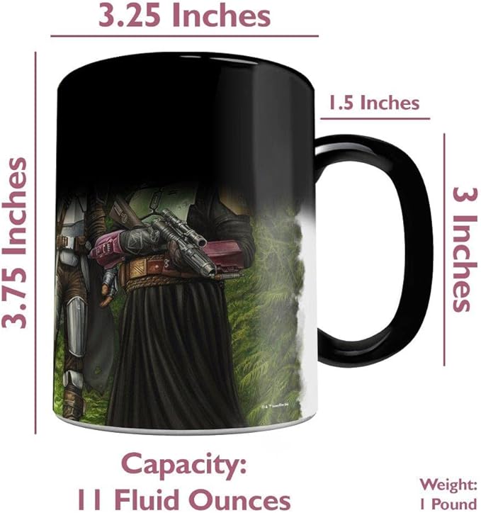 Morphing Mugs Star Wars – The Mandalorian - Brothers in Arms – One 11 oz Color Changing Ceramic Mug – Image Revealed When HOT Liquid Is Added! MMUG1523
