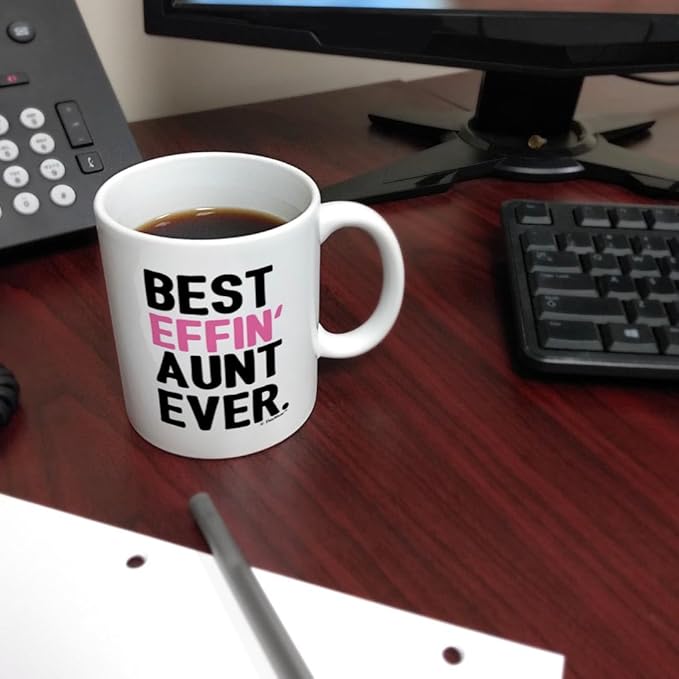 ThisWear Aunt Gifts from Niece or Nephew Best Effin Aunt Ever 2 Pack 11oz Ceramic Coffee Mug Set