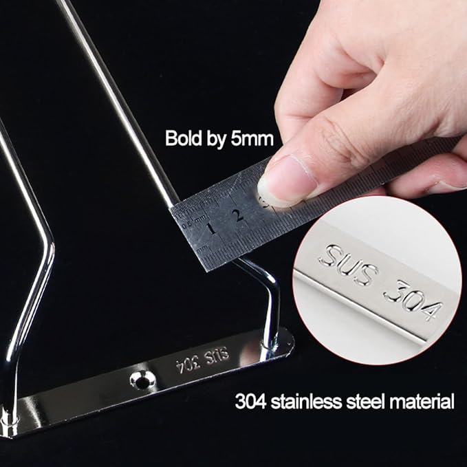 V3VOGUE Wine Glass Rack 11/20/24inch Under Cabinet Wine Glass Holder, Stainless Steel Hanging Stemware Holder, Stemware Storage Drying Rack with Screws, Wall Mounted Hanging Rack Shelf