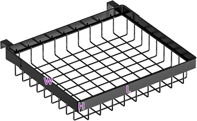 PUSDON Over Sink Dish Drying Rack Accessory Stainless Steel Parts for DIY or Replace Purpose Repair Use (Black, Big Fruit & Vegetable Basket)