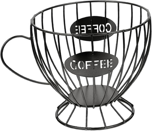 UPKOCH Coffee Organizer Basket Capacity Iron Storage for Coffee Fruits and Snacks Stylish Hollow Design for Desktop Display and Easy Cleaning