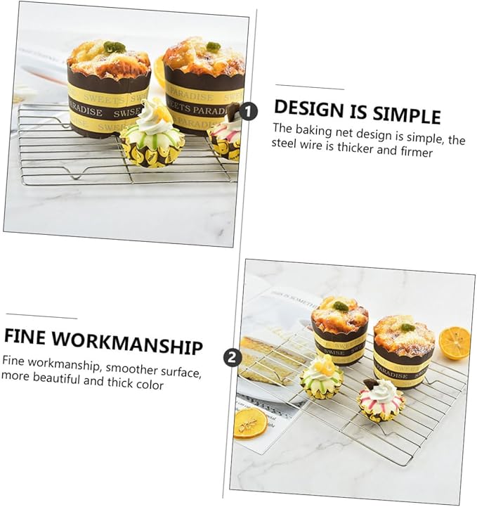 Gatuida 3pcs Cake Baking Cooling Racks Small Stainless Steel Non-stick Pastry Cooler Shelves for Cookies and Bread Cooling in Home Kitchen