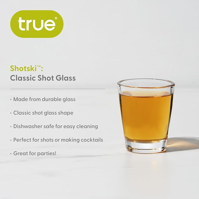 True Classic Shot Glass, Plain Shot Glasses Perfect for Tequila and Whiskey, Reusable Measuring Shot Glass, Set of 1, 1.5 oz.