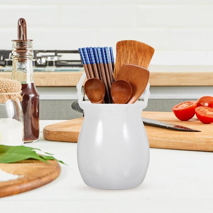PRETYZOOM Elegant Ceramic Chopstick Holder Multi-functional Cutlery Organizer for Kitchen Storage Compact Utensil Canister for Forks Spoons and Chopsticks