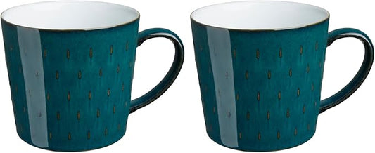 Denby Greenwich Set of 2 Cascade Mugs, Green, 024048615