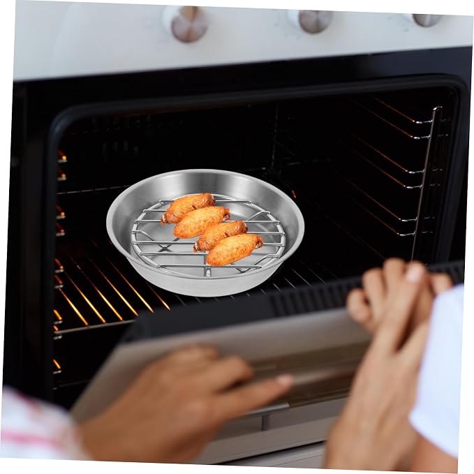 1Set Stainless Steel Baking Cooling Rack Food Display Rack for Draining Oil for Cookies Snacks Cakes for Home Use Easy to Carry