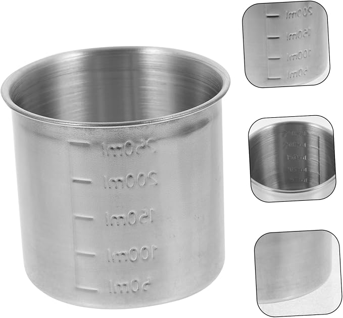 Healifty 3pcs Food Measuring Beaker Capacity Latte Art Container Easy to Clean Kitchen Tool for Precise Measurements for Cooking Baking Stackable Design for Space Saving Storage