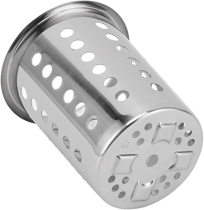 Luqeeg Stainless Steel Utensil Holder, Large Capacity Cutlery Storage, Flatware Cylinder with Simple Stylish Design for Countertop Kitchen Table Dining Table (With Holes)