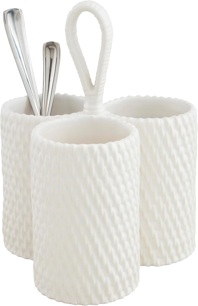 Mud Pie Woven Utensil Holder; 8 1/2" x 7" Dia