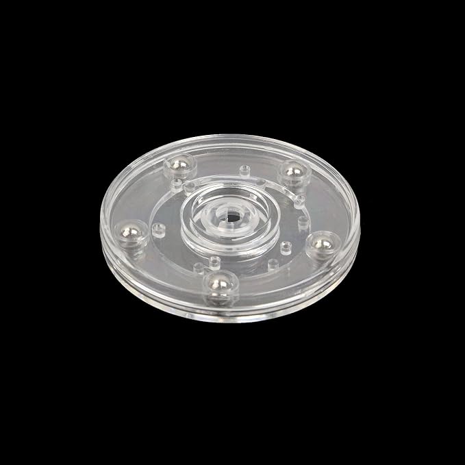 Geesatis 4 Pcs Tiny Lazy Susan 3 inch Acrylic Turntable Organizer Bearings Round Swivel Plate, Smooth Swivel Plate for Kitchen Base Turn Dining Table, Clear