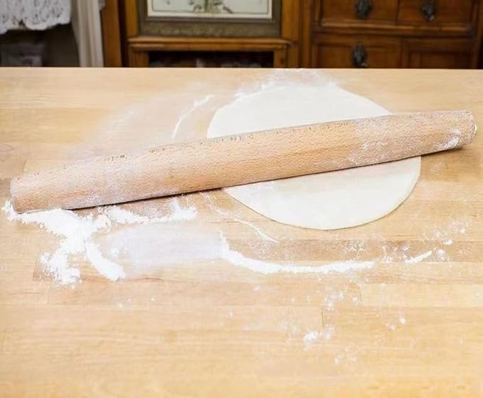 French Rolling Pin,16 Inches Wooden Rolling Pin for Baking,Fondant,Dough Roller for Cookie,Pizza Pie Crust, Pastry, Dough, Essential Kitchen Utensil