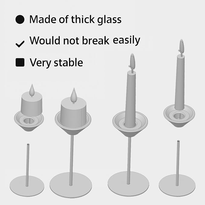 Smytle Emerald‑Green Glass Candlestick Holders, Green Tea Light Candle Holders with Weighted Matte‑Black Metal Base, Botanical Table Decor for Dining, Wedding & Holiday