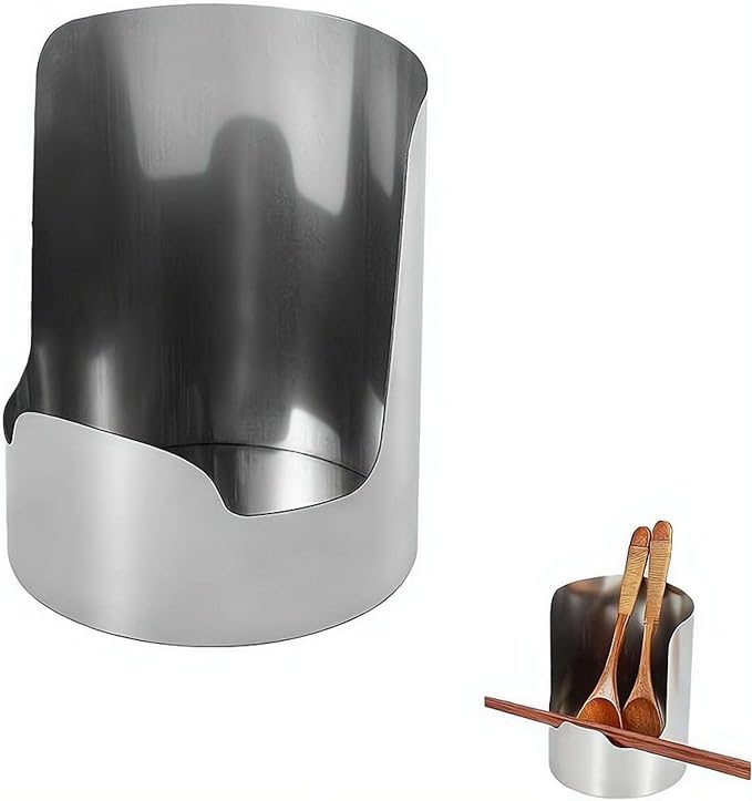 Multi-functional Kitchen Utensil Holder,Stainless Steel Organizer, Vertical Utensil Countertop Holder & Pot Lid Rest Stand for Kitchen RV Campers Homes