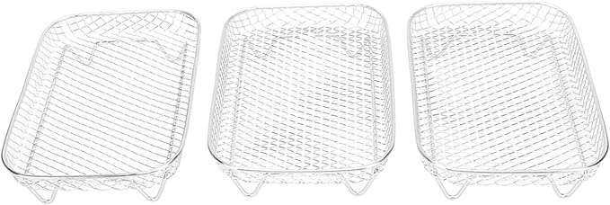 3 Layer Fryer Rack Stainless Steel Stackable Grilling Racks for Baking Cooling and Dehydrating Food Kitchen Accessories Multi Functional Dishwasher Safe Rust Durable