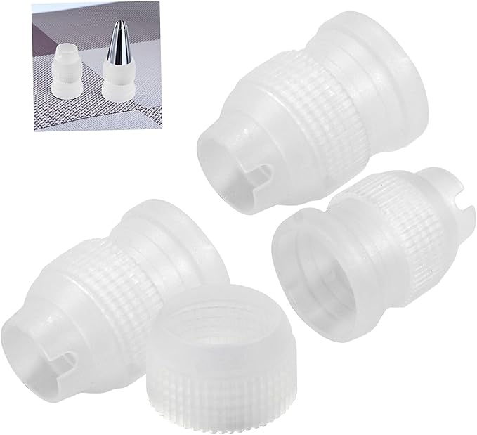 12Pcs Clear Piping Bag Couplers, Small Pipe Tip Coupler, Plastic Standard Couplers for Icing Nozzles (32 x 23mm/1.26 x 0.9 Inch)