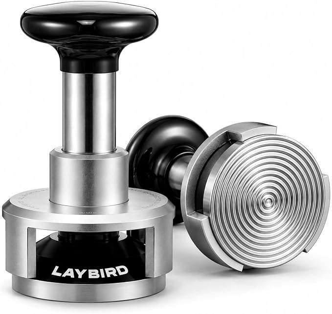 TriPress Espresso Tamper 53.3mm-54mm, Spring Loaded Coffee Tamper for 54mm Breville Sage Portafilter, 25lb Constant Pressure Self Leveling Tamper Tool, Zero-Residue Threaded Base