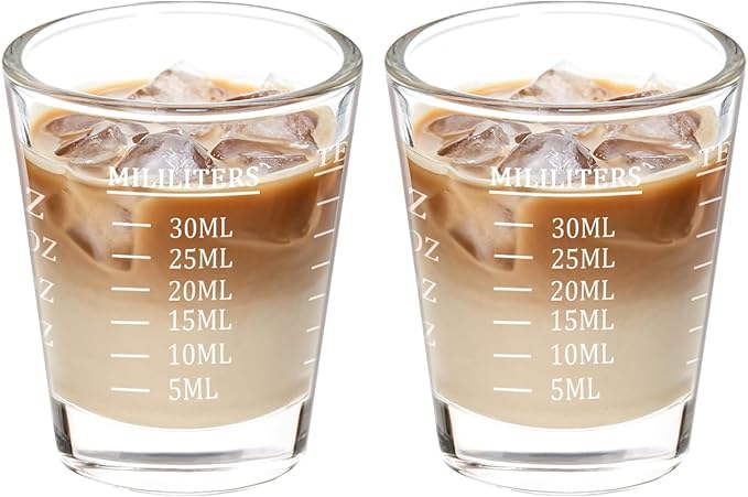 30ml Shot Glass Measuring Cup,Heavy Base Shot Glasses Set for Vodka, Whiskey, Tequila, Espressos, Milk,Juice (white)