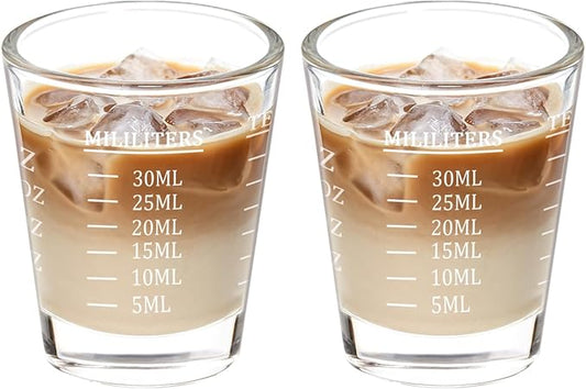 30ml Shot Glass Measuring Cup,Heavy Base Shot Glasses Set for Vodka, Whiskey, Tequila, Espressos, Milk,Juice (white)