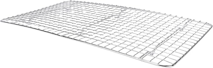 Generic Stainless Steel Cooling Rack, Baking Rack Set with Grid Hollow Design & Stable Support Feet, Dishwasher Safe, Ideal for Oven Cooking, Roasting & Grilling, 18.1x9.8inch (Silver)