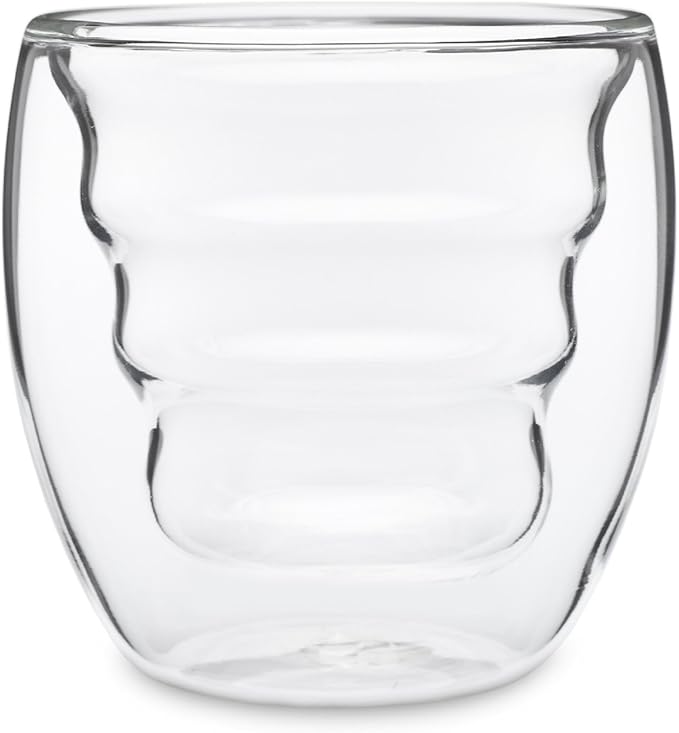 Curva Artisan Series Double Wall Beverage Glasses and Tumblers – Set of 4 Unique 8 oz Thermo Insulated Drinking Glasses