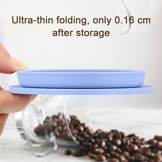 Collapsible Paperless Pour Over Coffee Dripper, Single Cup Travel Pour Over Coffee Maker Camping, Portable Silicone PourOver Coffee Filter with Reusable Metal Mesh Filter (Blue)