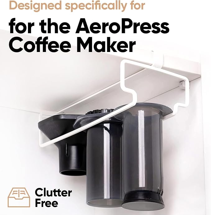 Altura The RACK: Hanging Shelf Rack for AeroPress Coffee Maker. Accessories, Organizer, Storage, Holder, Stand, Caddy (White)