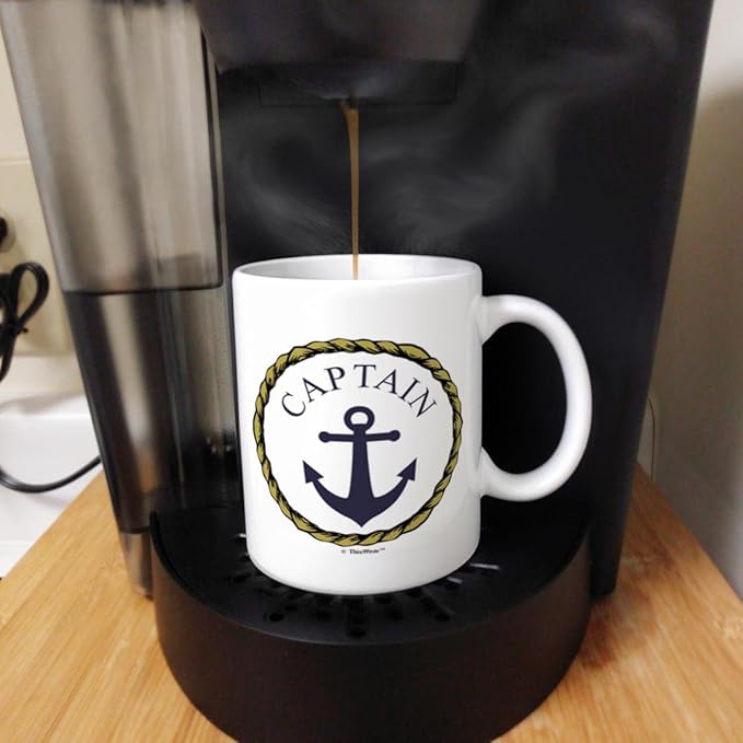 ThisWear Boating Gifts For Men Captain Nautical Gift For Men Classic Nautical 11oz Ceramic Coffee Mug with Handle