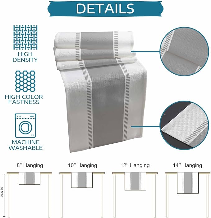 Grey Table Runners Stripes Table Runner Dresser Farmhouse Scarves 70 inches Long,Non Slip Modern Decortaive Table Runner Cover for Kitchen Dining Coffee Table Holiday Party Wedding