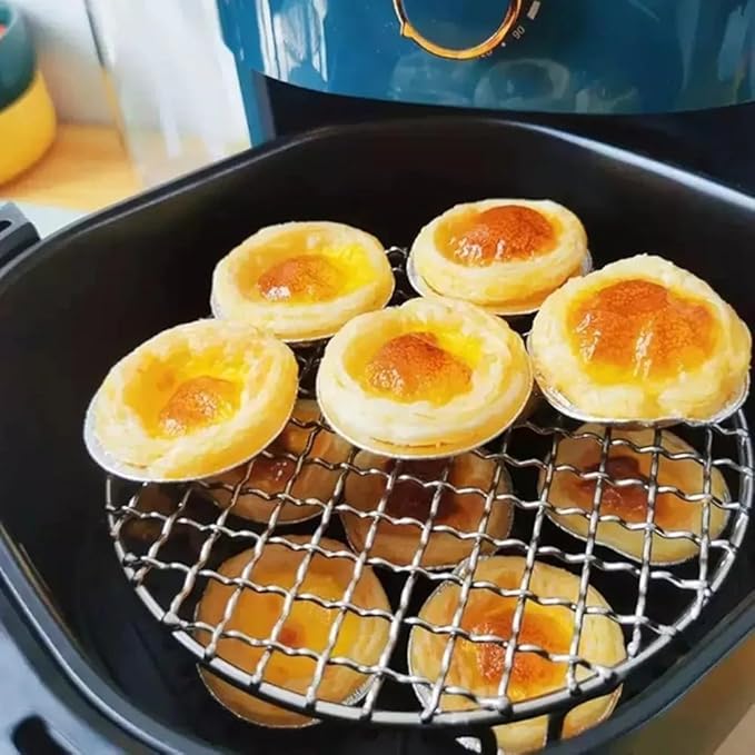 2Pcs Round Stainless Steel Cooling Rack For Baking Sheet Roasting Steaming And BBQ With Strong Support And Rust Resistant Finish For Long Term Use(15cm)