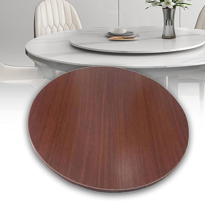 Wood Dining Table Turntable, Round Rotating Serving Plate, Lazy Susan Turntable 360° Rotating Board, Wooden Swivel Tray For Dining Table, Easy To Share Food,Large Wooden Turntable Lazy