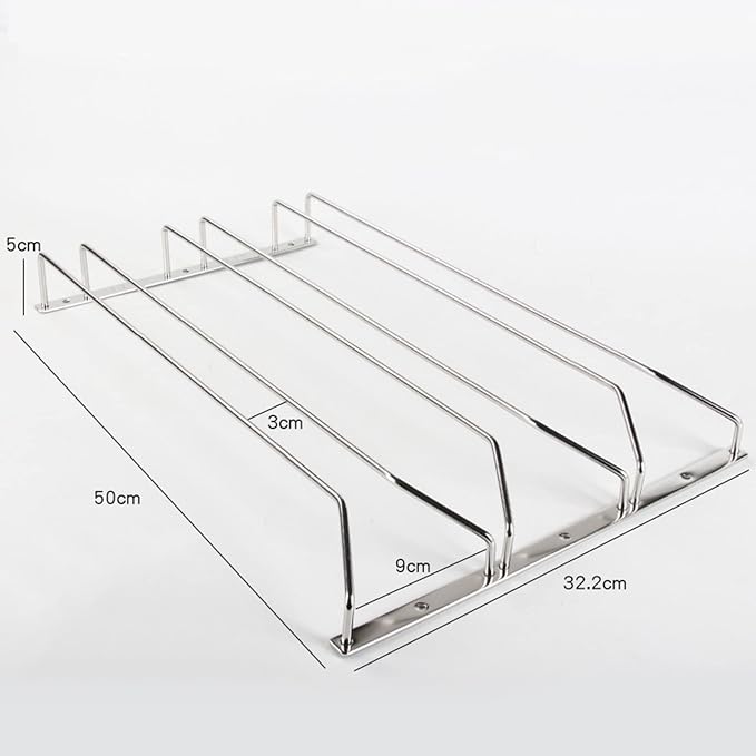 V3VOGUE Wine Glass Rack 11/20/24inch Under Cabinet Wine Glass Holder, Stainless Steel Hanging Stemware Holder, Stemware Storage Drying Rack with Screws, Wall Mounted Hanging Rack Shelf