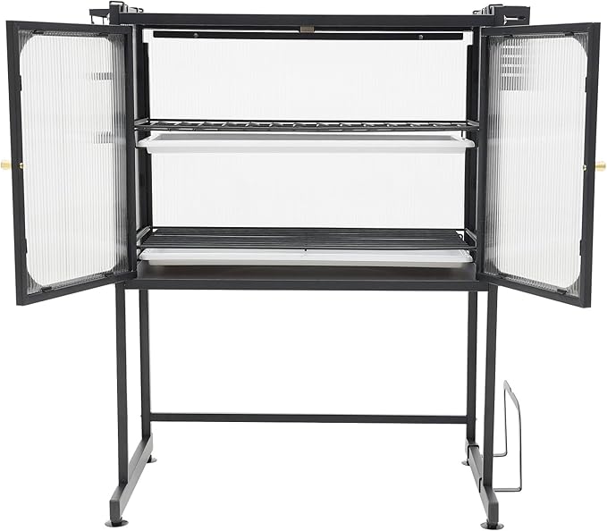Kitchen Storage Rack, 3-Tier Metal Dish Rack, Over The Sink Dish Drainer Drying Rack, Table Standing Microwave Oven Shelf with Feet Adjustable Height, Home Storing Organizer Unit (Black)