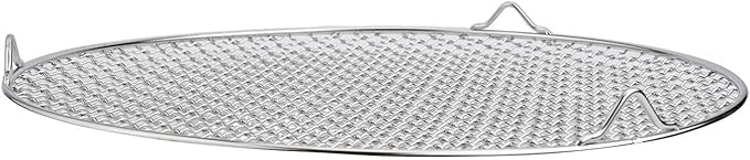 Stainless Steel Round Cooling Rack Wire Baking Grill Sheet Rack with 3 Legs for Pies Cakes Biscuits Pizza Barbecue Grilling Drying Steaming Draining Water Kitchen Tools Silver(35cm)