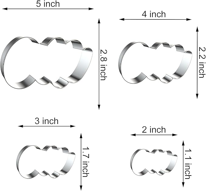 One Word Outline Cookie Cutter Set - 5 inch, 4 inch, 3 inch, 2 inch - 4 Piece Script Cursive “one” Cookie Cutters Shapes Biscuit Fondant Clay Molds - Stainless Steel