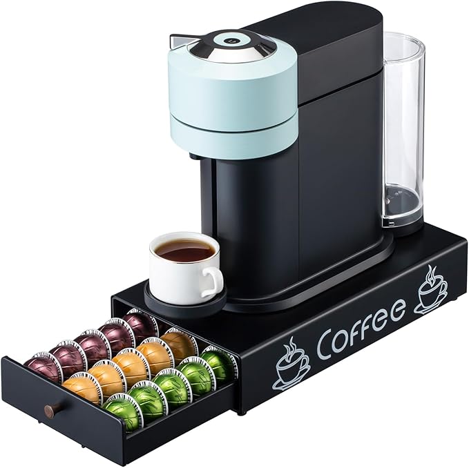 Nespresso Pod Holder Pod Drawer Cabinet Pod Storage Rack For Counter,8.3'' Wide by 16.5'' Deep by 3.5'' High (30 Pods)