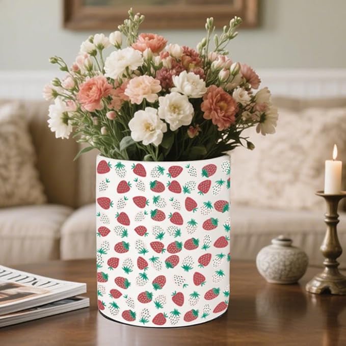 Strawberry Kitchen Decor, Ceramic Utensil Holder Strawberry Decor, 6.5 Inch Farmhouse Indoor Kitchen Decorative Utensil Rack For Spoon Storage And Cooking Tools