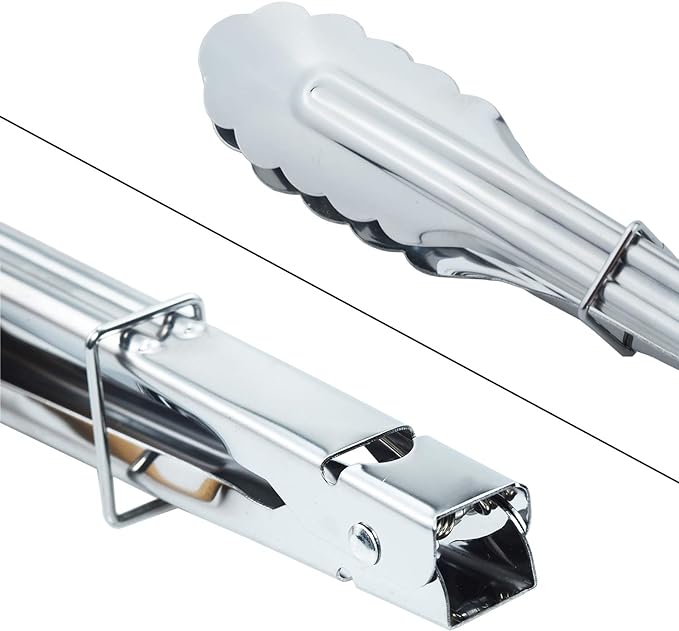 HINMAY Stainless Steel Kitchen Tongs Set Metal Cooking Tongs (7 9 12 Inch 3 Pieces)